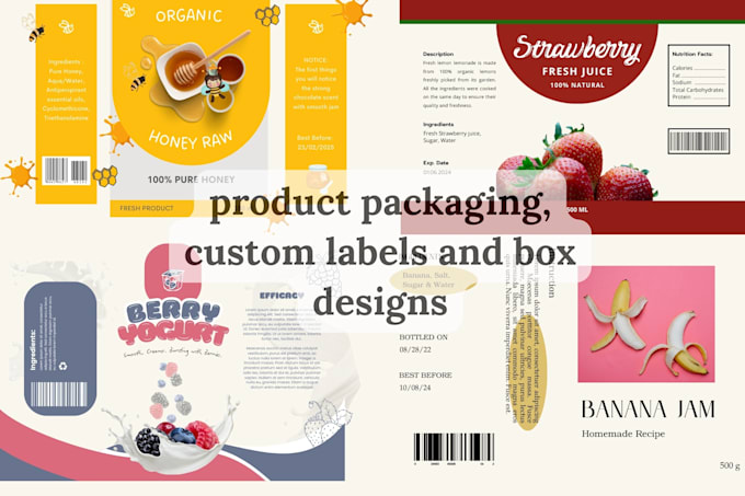 design product packaging, custom labels and box designs