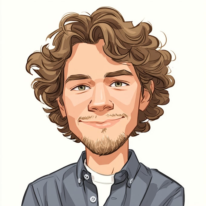 design cartoon with big head or caricature style