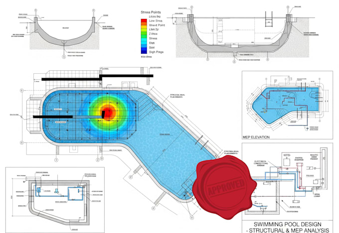 Deliver swimming pool design, structural analysis, mep, costing and ...