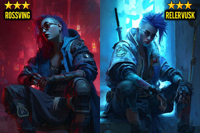 create sci fi or cyberpunk character artwork