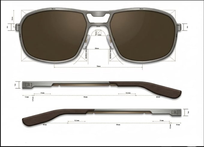 design professional eyewear tech pack design, factory tech pack and 3d rendering
