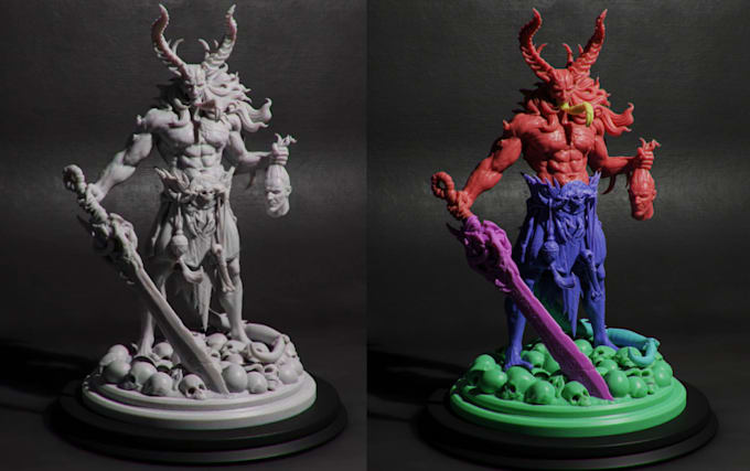 make realistic 3d statue,zbrush creature sculpt character stl for 3d print,resin