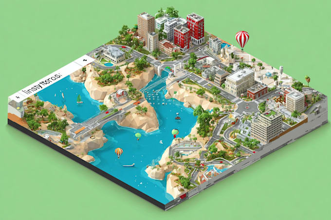 Draw a unique vector or isometric map illustration by Javanosley | Fiverr