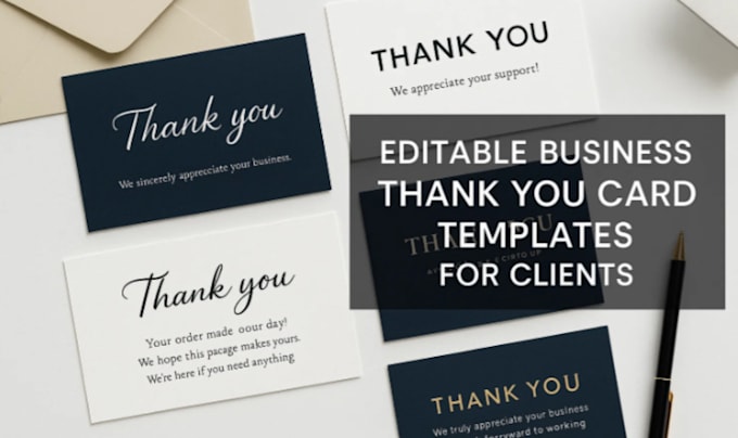 Design thank you card templates editable business thank you cards for ...