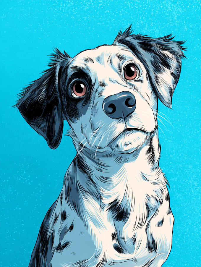 create cartoon pet portrait in disney style illustration