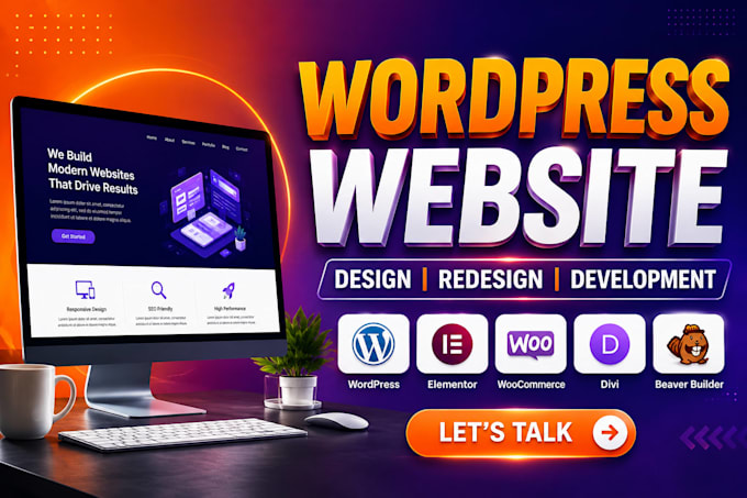 design a responsive wordpress website with elementor, divi or beaver builder