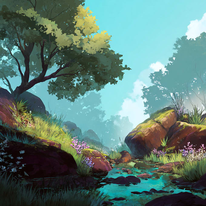 Draw a environment background art concept art illustration by Conalael ...