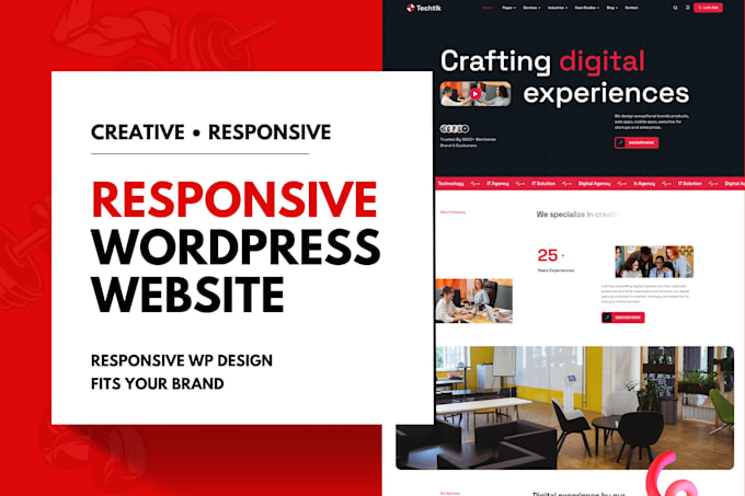 create responsive wordpress website for business and company