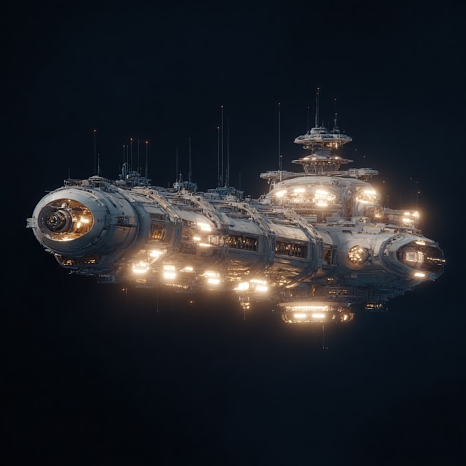 create scifi vehicle design and spaceship concept art