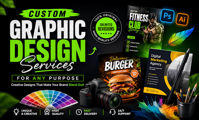 do custom graphic design work for any purpose