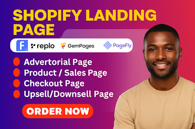 design shopify dropshipping store, landing page, advertorial page in funnelish