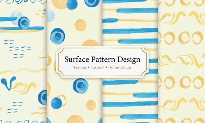 create an original hand drawn seamless pattern watercolor or pencil