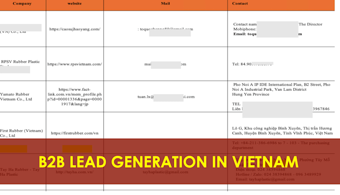 find customer leads in the vietnam market