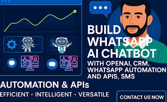 build whatsapp ai chatbot with openai, crm, whatsapp automation and apis, sms