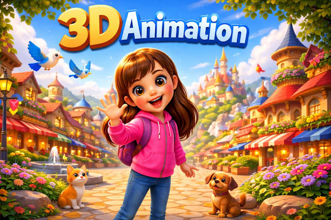 create 3d kids animation and cartoon videos