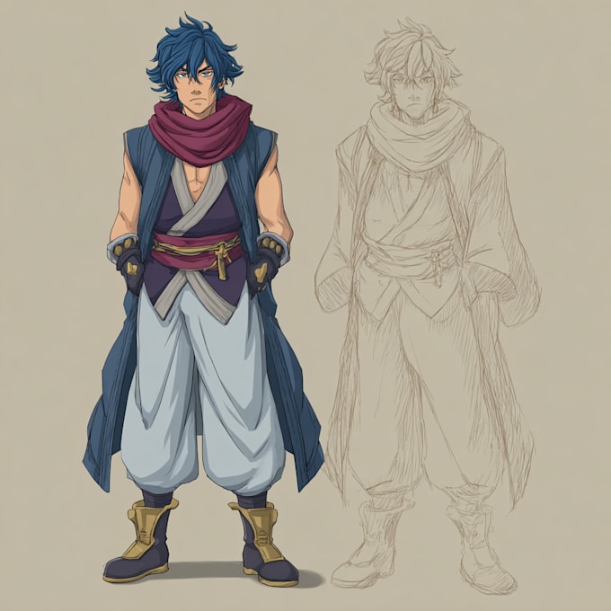 create a illustration anime or roleplaying character