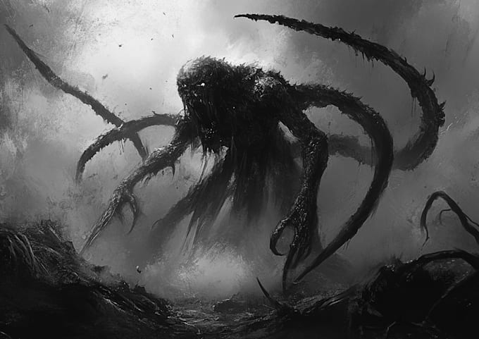 draw dark fantasy horror and creature illustrations