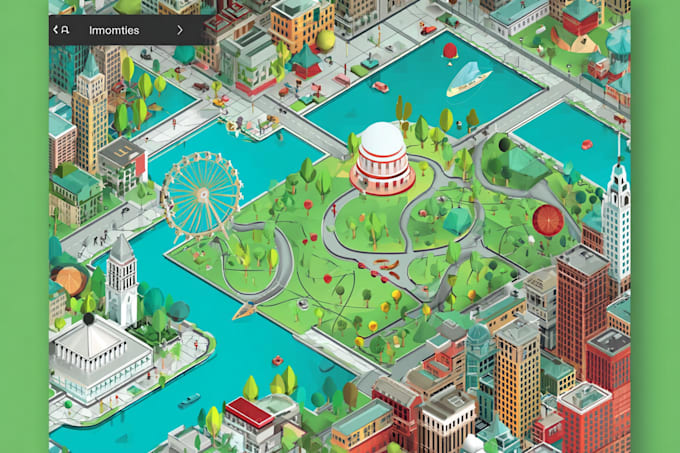 design 2d flat and 3d isometric map