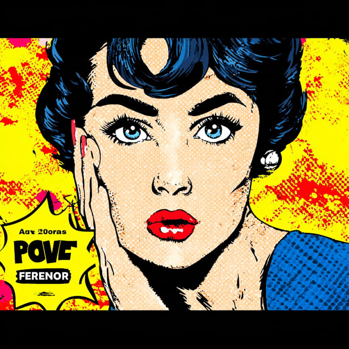 draw a retro pop art roy lichtenstein style