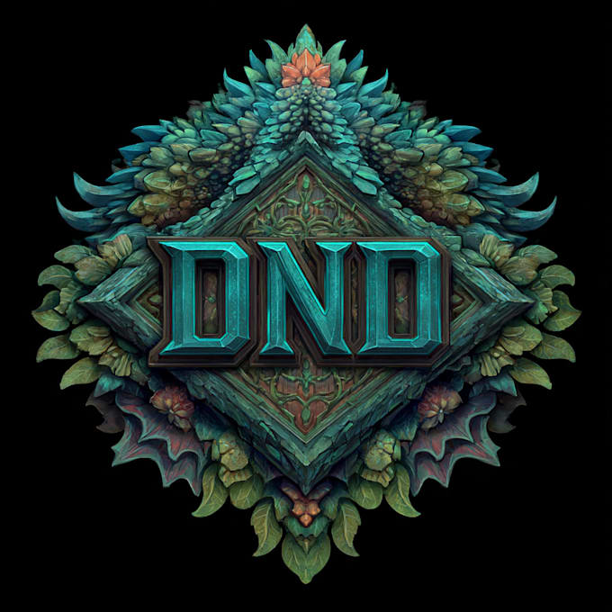 draw a dnd, fantasy, sci fi, rpg animated game logo