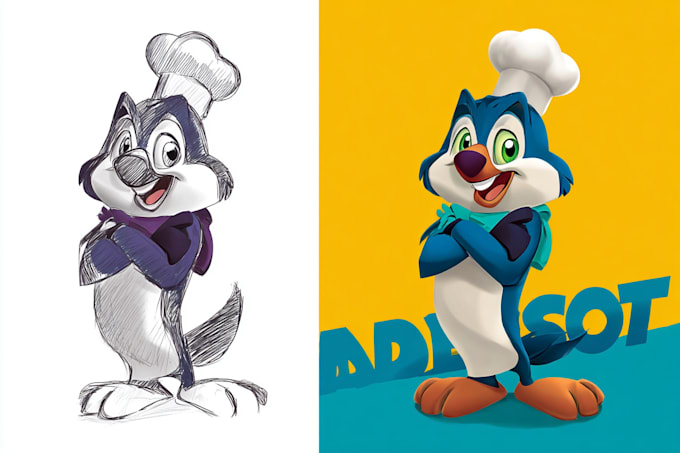 create cartoon character design mascot