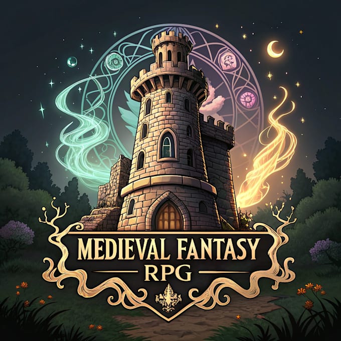 make medieval, fantasy, rpg gaming logo