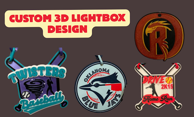 create 3d 3mf and stl lightbox logo keychain and 3d coaster models in 18 hours