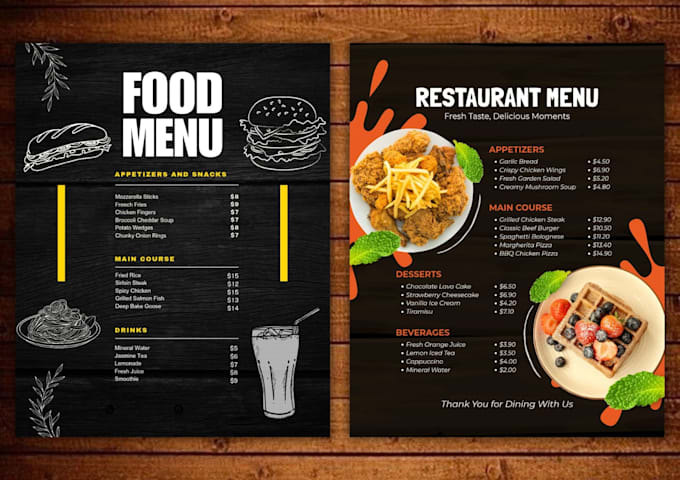 design food flyer, restaurant menu and social media post