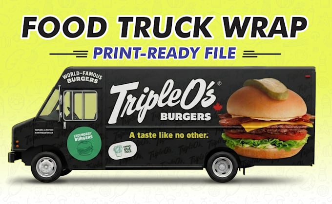 design a custom food truck wrap and food cart graphics