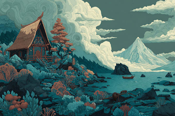 create fantasy landscape and environment illustrations