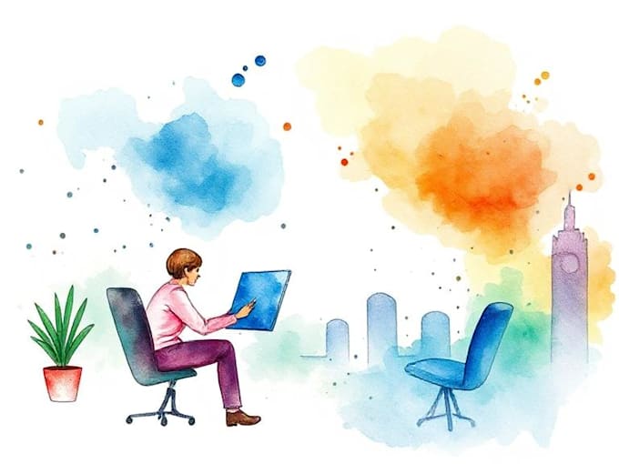 create expressive watercolor business illustrations