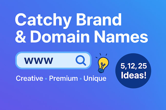 provide creative brand names with available domains