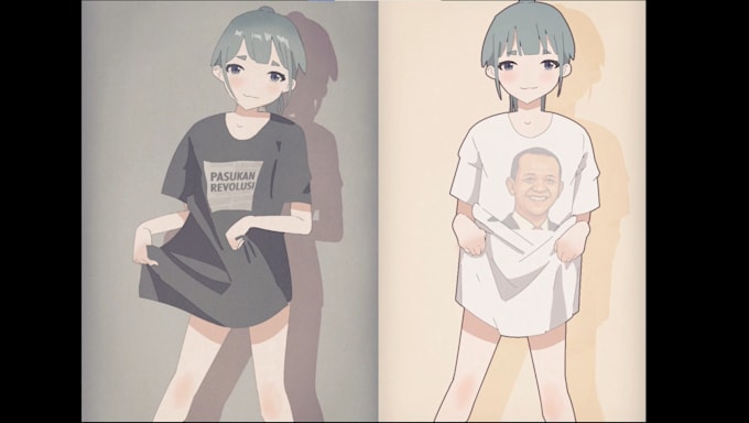 make 2d anime animation or looping GIF animation