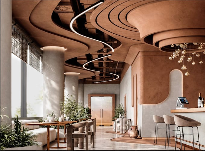 Modernize restaurant interior,bar, cgi dinning area,wedding hall decor ...