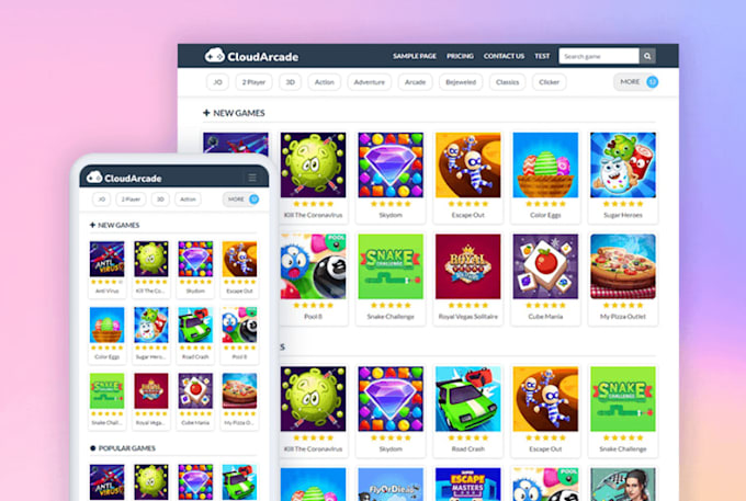 set up arcade game development, adsense integration, html5 game, wordpress blog