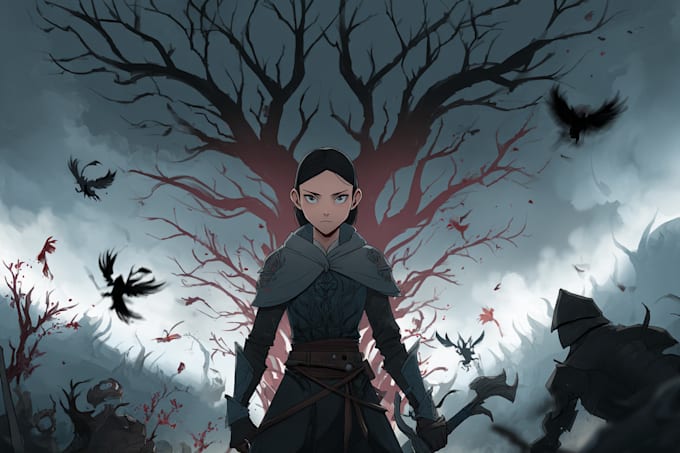 design fantasy or dark creepy horror art illustration