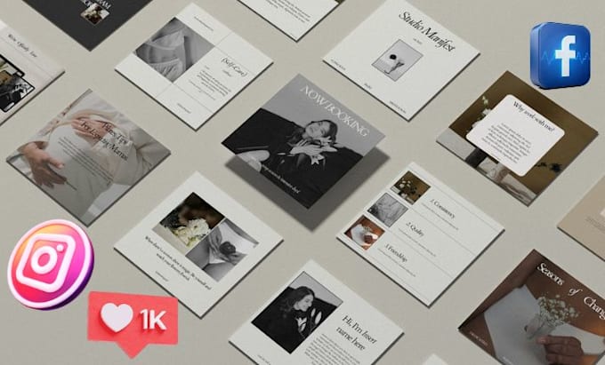 design instagram carousel, facebook posts and ad design for ecommerce brands