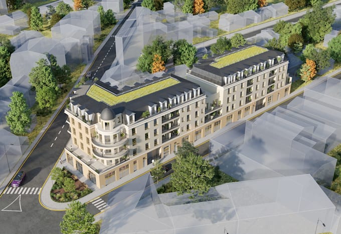 create 3d exterior rendering and architectural visualisation
