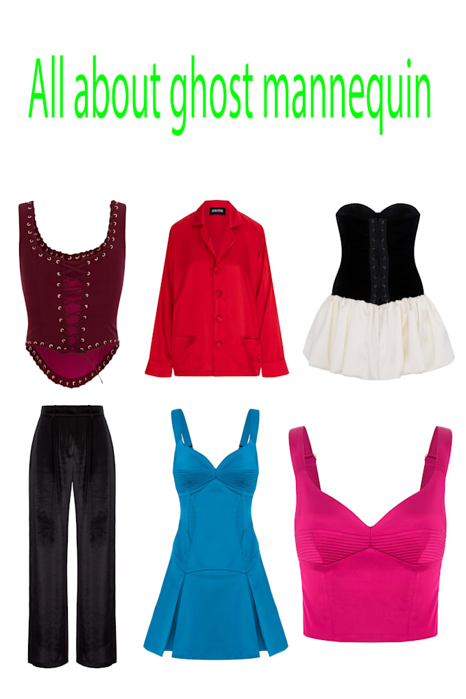 ghost mannequin, neck joint, and wrinkle removal for apparel