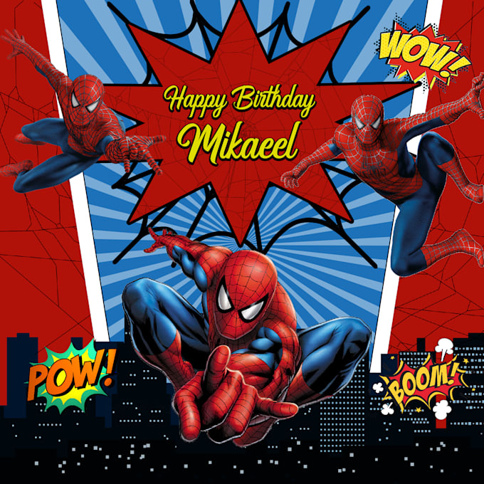 make spiderman theme birthday invitations banner