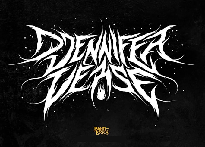 make a grotesque blackened death logo