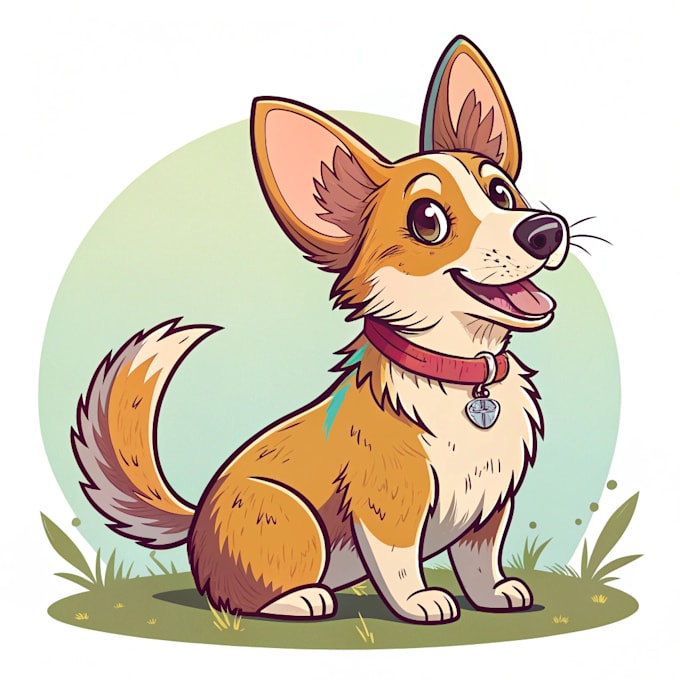 draw pet portrait into cartoon vector