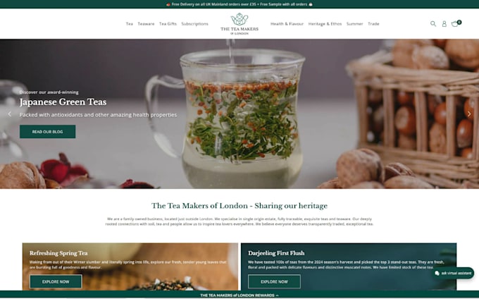 Tea Webiste Design tea shop website, herbal tea website, tea store website, cafe ...