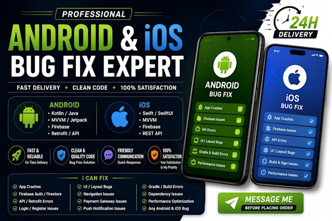 fix bugs or crashes in android or flutter app