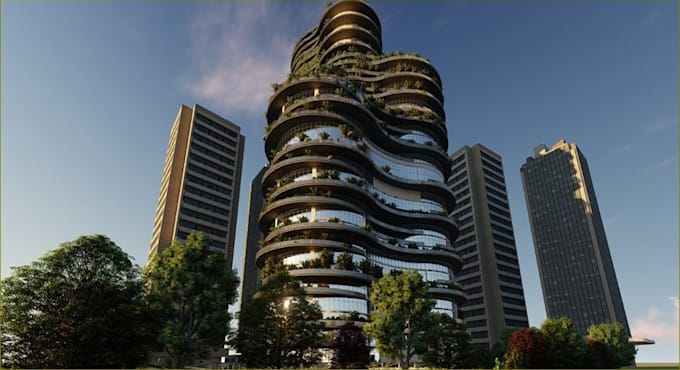 Redesign 3d high rise building, tower,cgi skyscraper, condo apartment ...