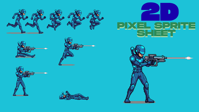 Crearé una hoja de sprites de personajes en pixel art de 8bit, 16bit y ...