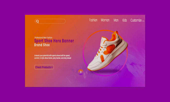 creative sport shoe hero banner design