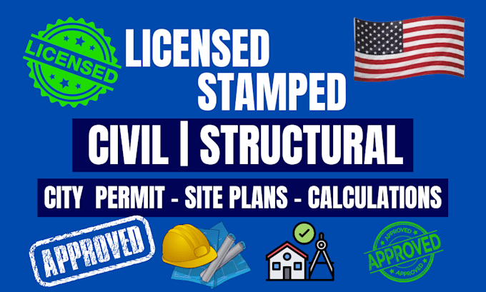 Licensed architectural drawing architectural stamp do city permit pe ...