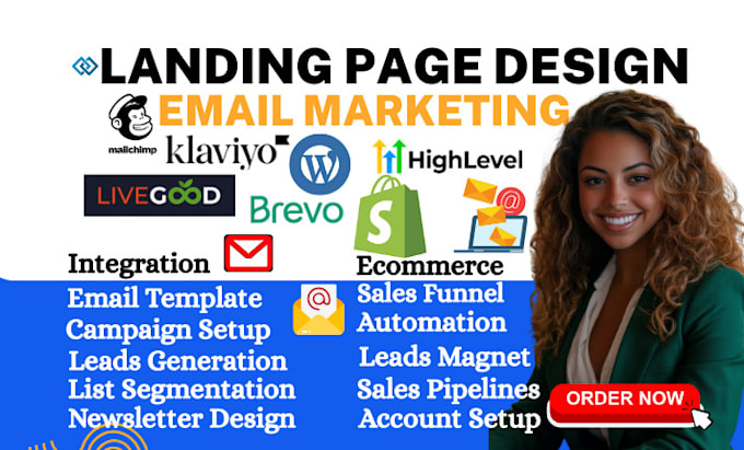 design landing page on brevo klaviyo gerresponse zoho form page website design