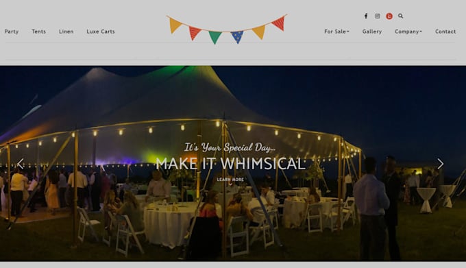 Design or redesign party rental website, 360 photo booth, party event ...
